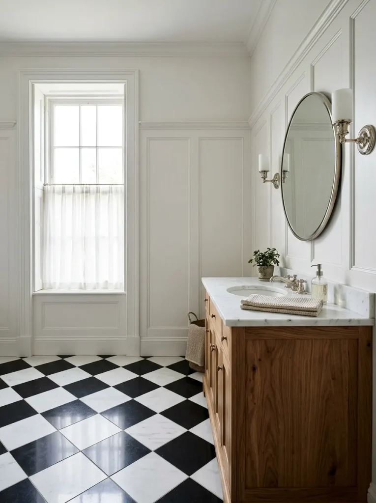 26 Timeless Bathroom Design Ideas Your Guests Will Envy 22 Checkerboard Floor