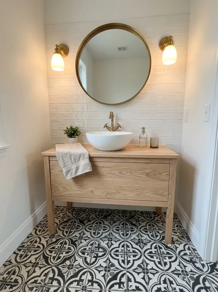 Bathroom Ideas: 30 Gorgeous Looks to Save for Later 11 Patterned Floor Tiles