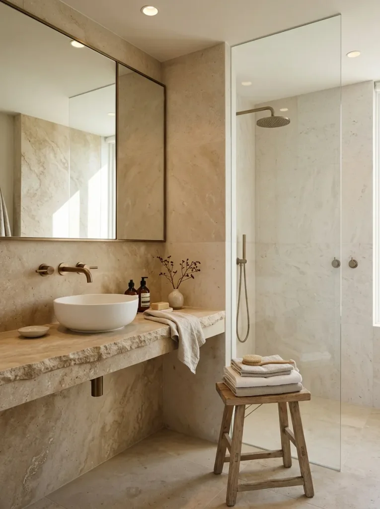 Bathroom Ideas: 30 Gorgeous Looks to Save for Later 30 Natural Stone Finishes