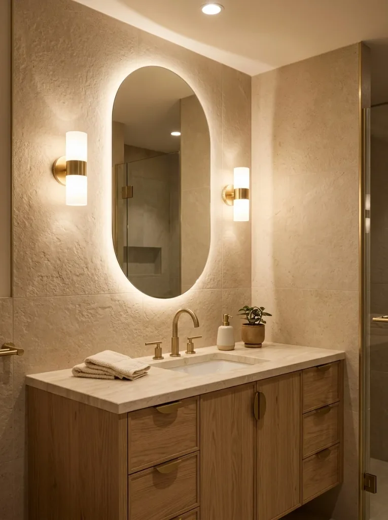 Bathroom Ideas: 30 Gorgeous Looks to Save for Later 12 Warm Ambient Lighting