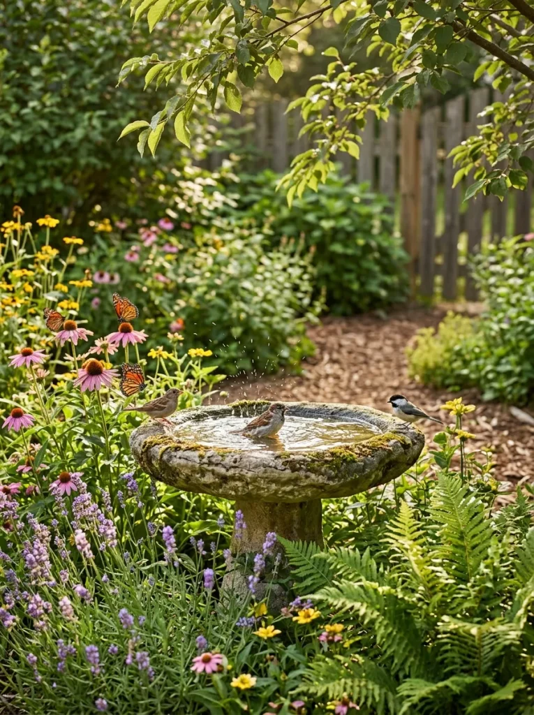 Birdbath Flower Centerpiece