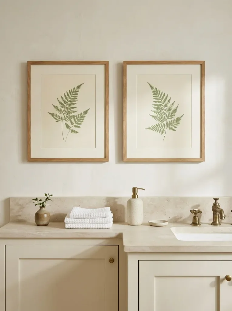28 Bathroom Decor Ideas That Create a Spa-Worthy Escape 11 Framed Botanical Prints