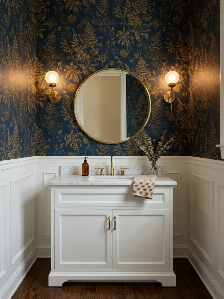26 Timeless Bathroom Design Ideas Your Guests Will Envy 12 Statement Wallpaper Wall