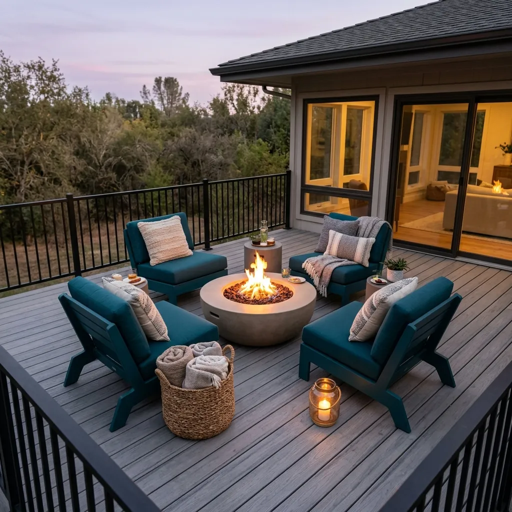 Outdoor Living Space Ideas: 30 Spots Made for Gathering 14 Deck Conversation Set