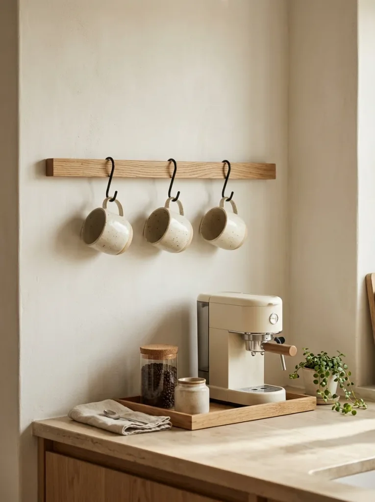 Small Kitchen Ideas: 29 Brilliant Ways to Gain Space 18 Wall-Mounted Mug Hooks
