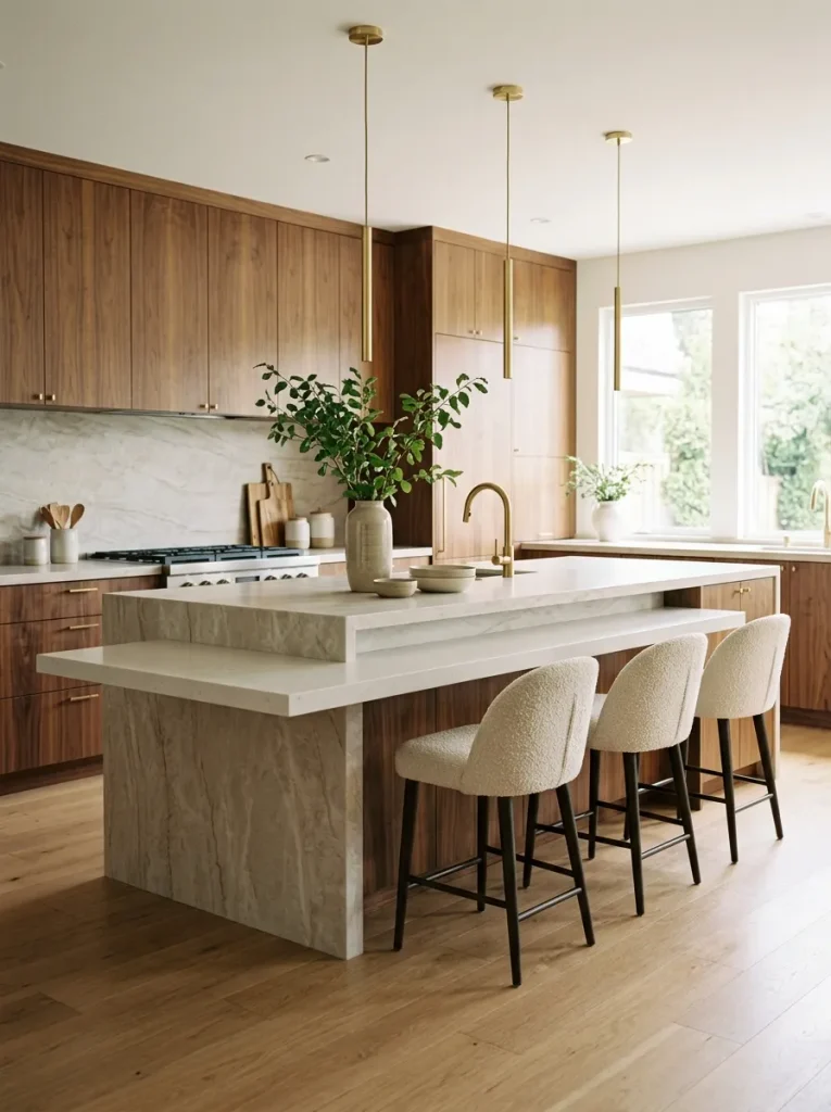 Modern Kitchen Ideas: 31 Bold Designs Without the Cold 15 Integrated Breakfast Bar