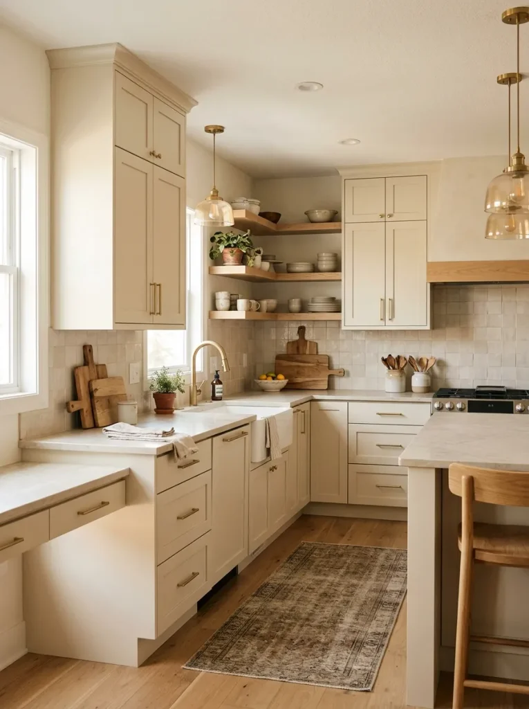 Kitchen Decor Ideas: 30 Warm Touches That Feel Homey 5 Creamy Neutral Cabinets