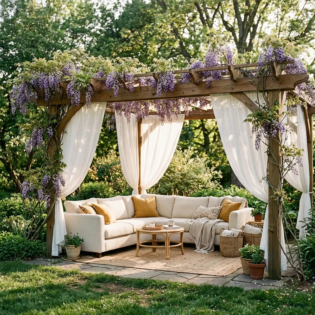 Outdoor Living Space Ideas: 30 Spots Made for Gathering 3 Cozy Pergola Lounge