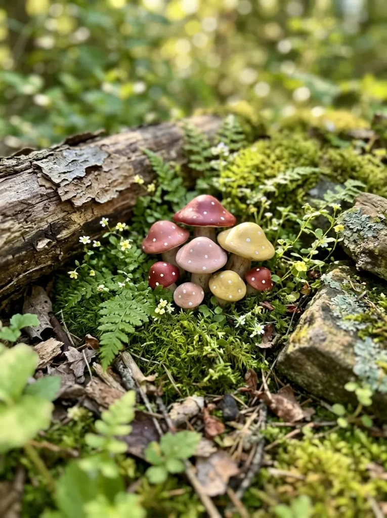 Painted Garden Mushrooms