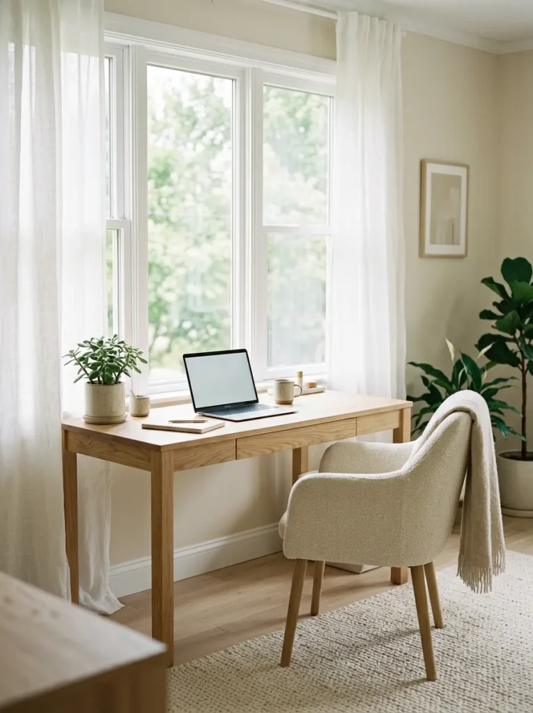 26 Motivating Home Office Decor Ideas to Boost Focus 16 Window-Facing Desk