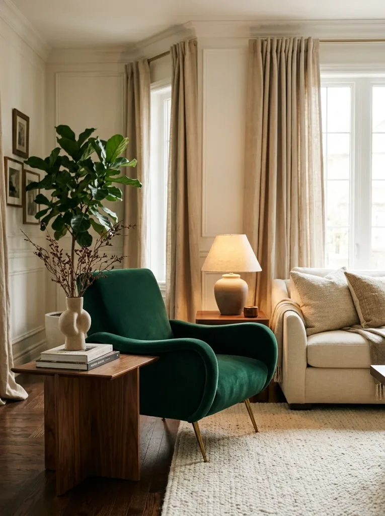 Velvet Accent Armchair