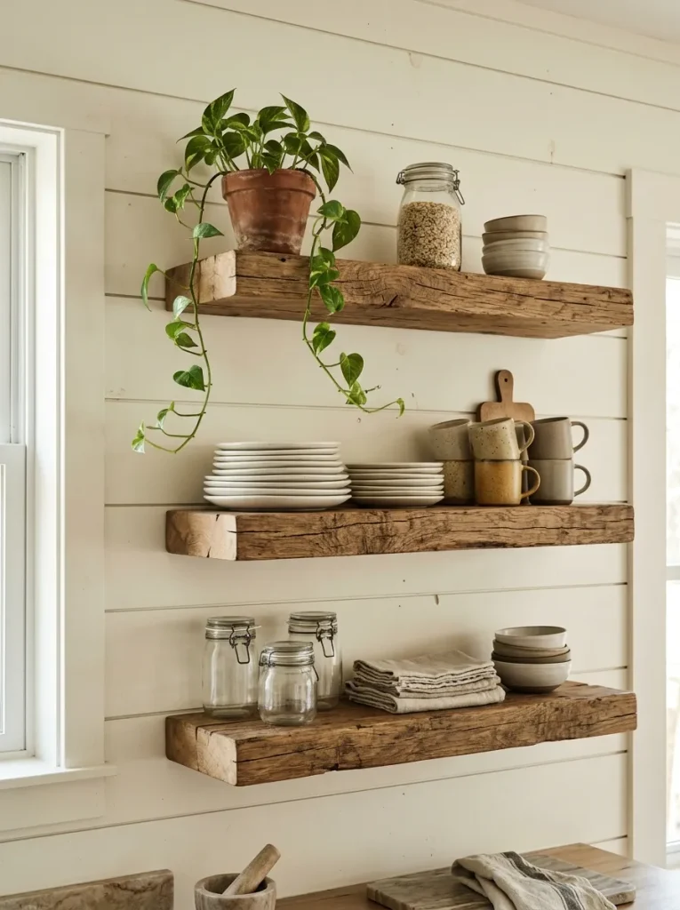 Open Wooden Shelving