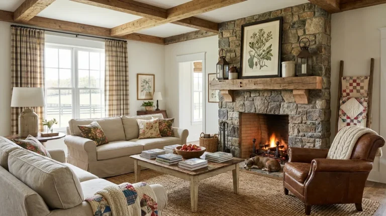 Farmhouse Living Room Decor: 24 Charming Ideas to Try 5 Farmhouse Living Room Decor