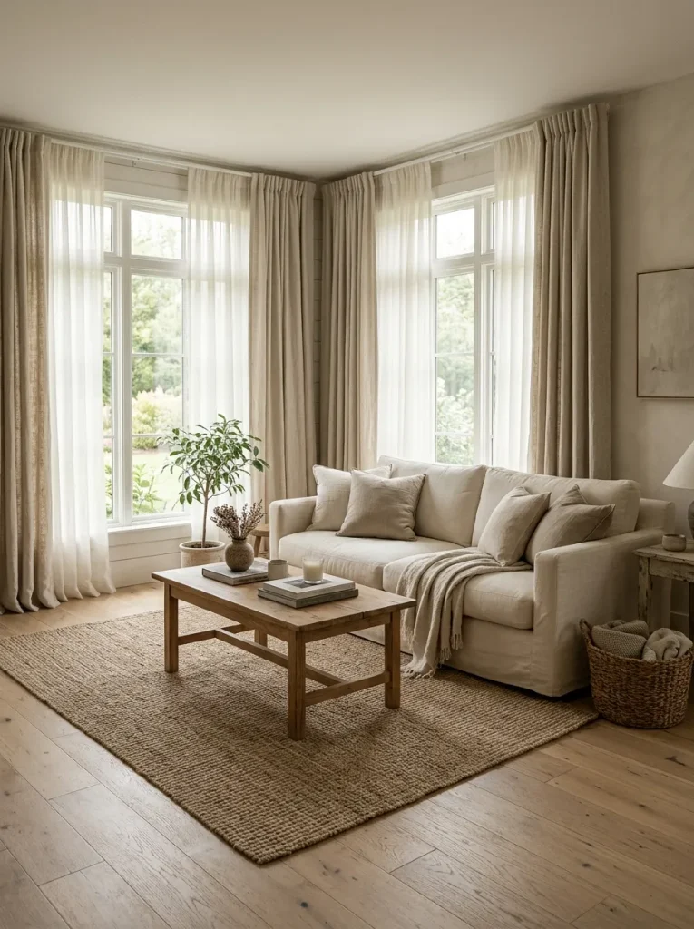 Layered Neutral Curtains
