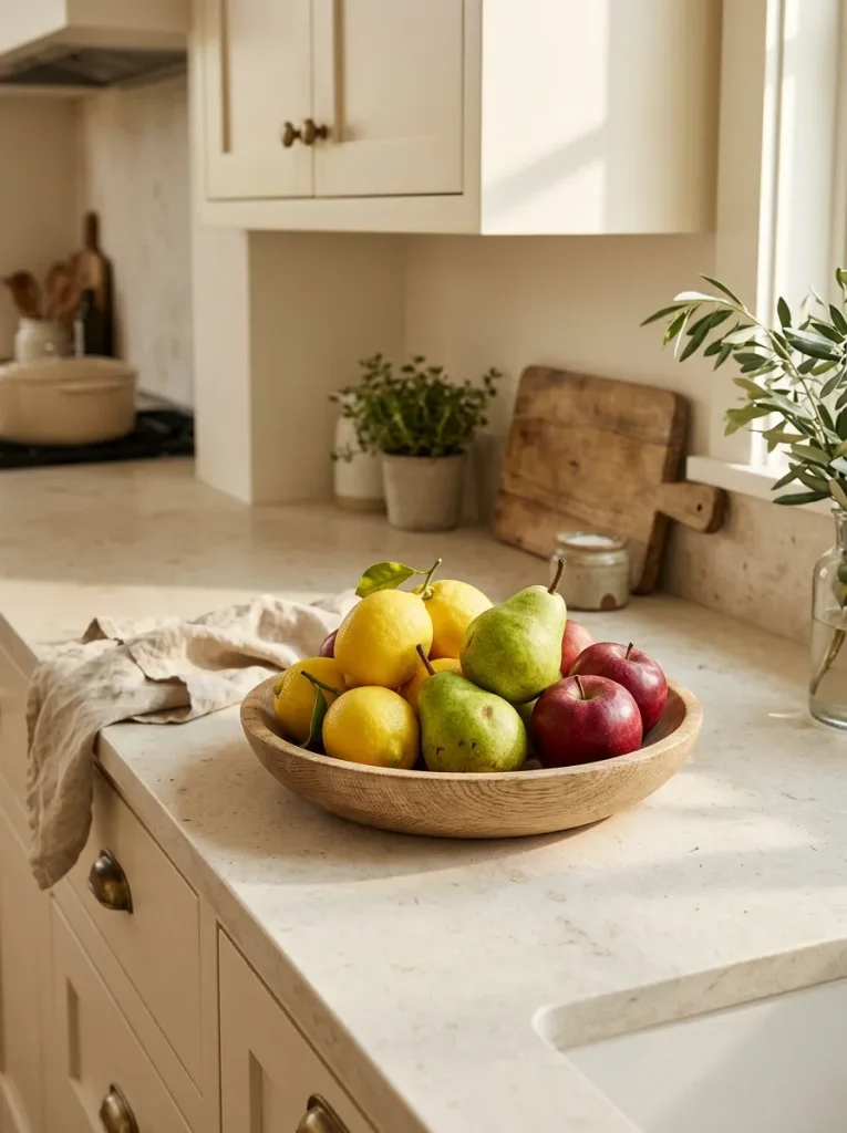 Kitchen Decor Ideas: 30 Warm Touches That Feel Homey 19 A Seasonal Fruit Bowl