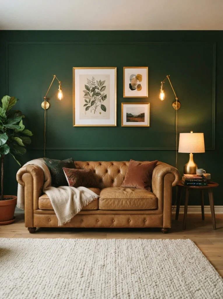 Deep Green Accent Wall