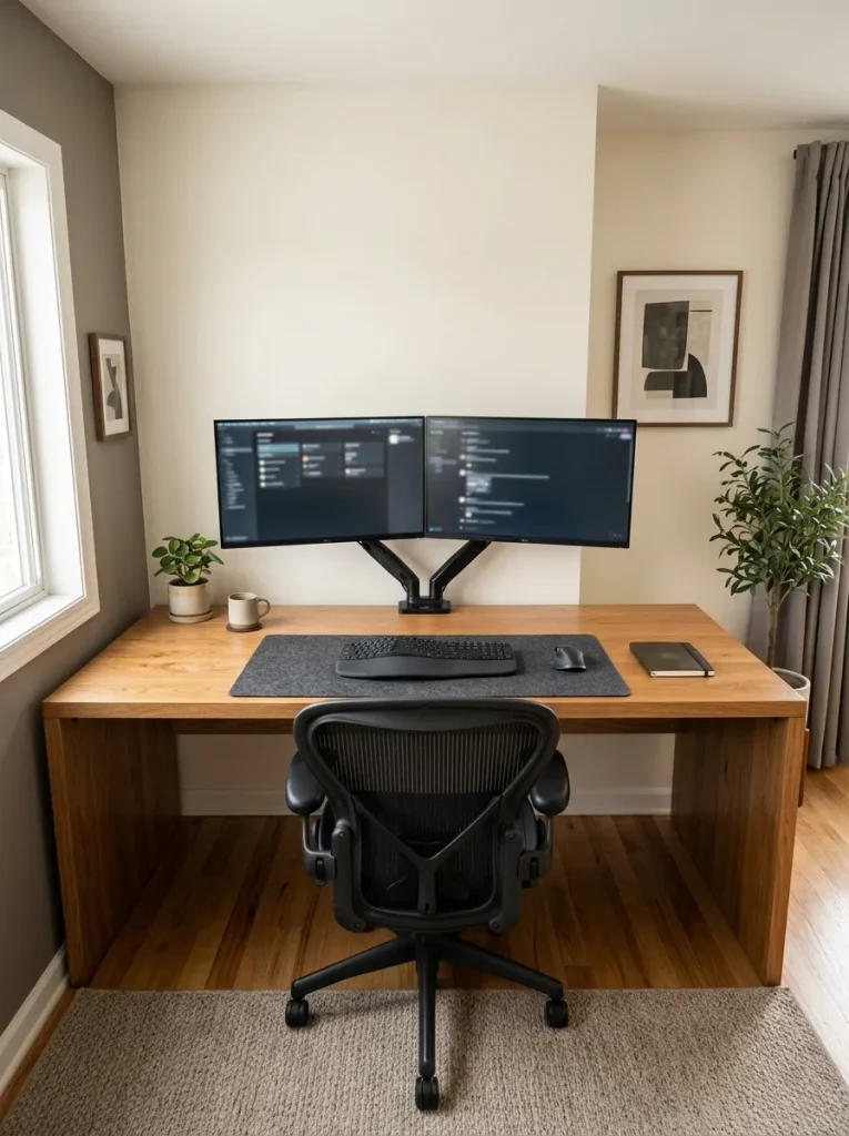 Dual Monitor Desk Setup
