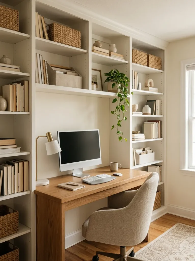 Built-In Bookshelf Desk