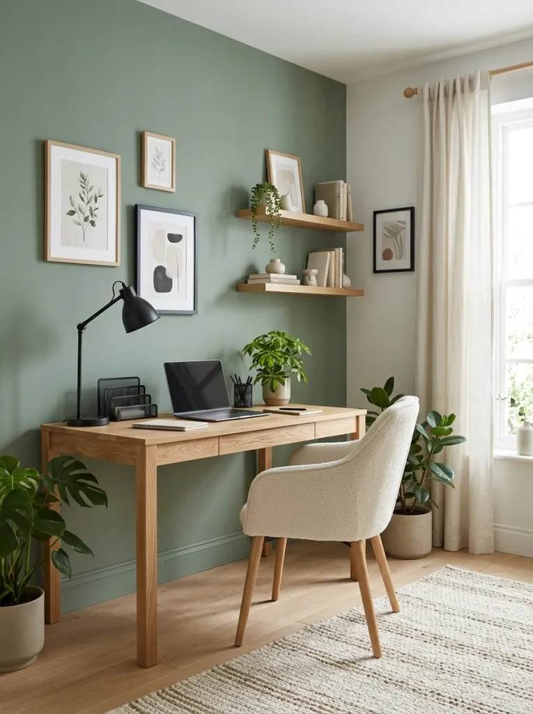 26 Motivating Home Office Decor Ideas to Boost Focus 9 Colorful Accent Wall