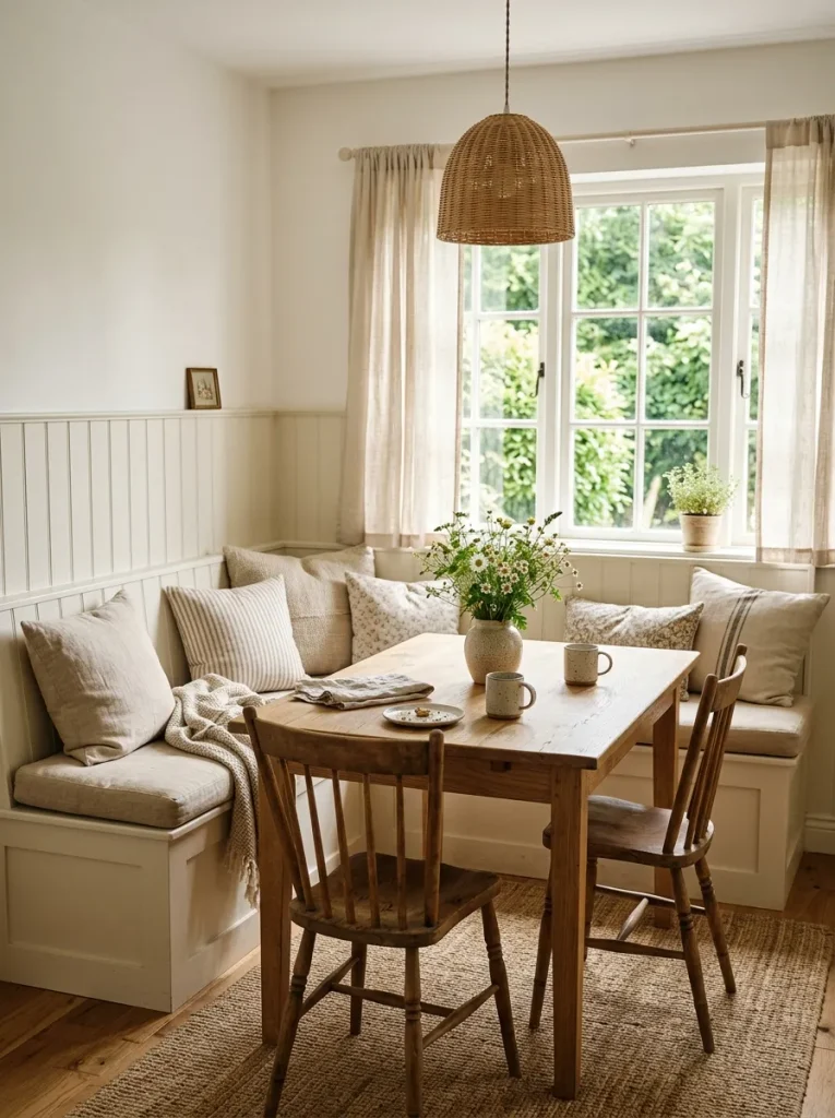 Kitchen Decor Ideas: 30 Warm Touches That Feel Homey 13 A Wooden Breakfast Nook