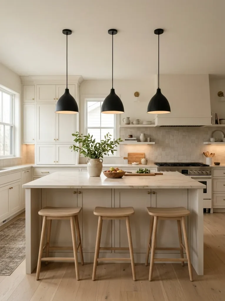 31 Kitchen Ideas That Will Make You Fall in Love Again 15 Pendant Lights Over Island