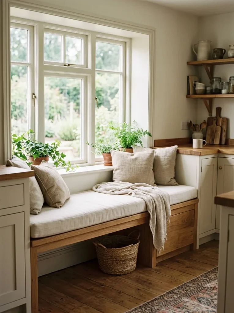 Kitchen Decor Ideas: 30 Warm Touches That Feel Homey 24 A Cozy Window Seat