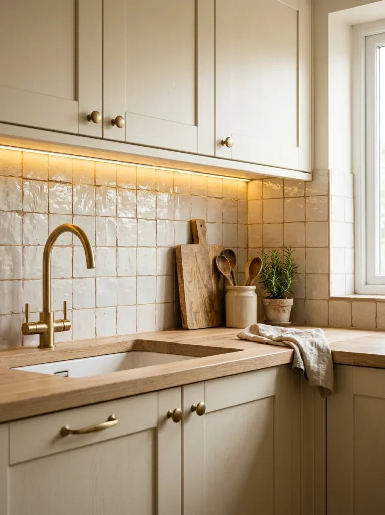 Kitchen Decor Ideas: 30 Warm Touches That Feel Homey 26 Textured Neutral Backsplash