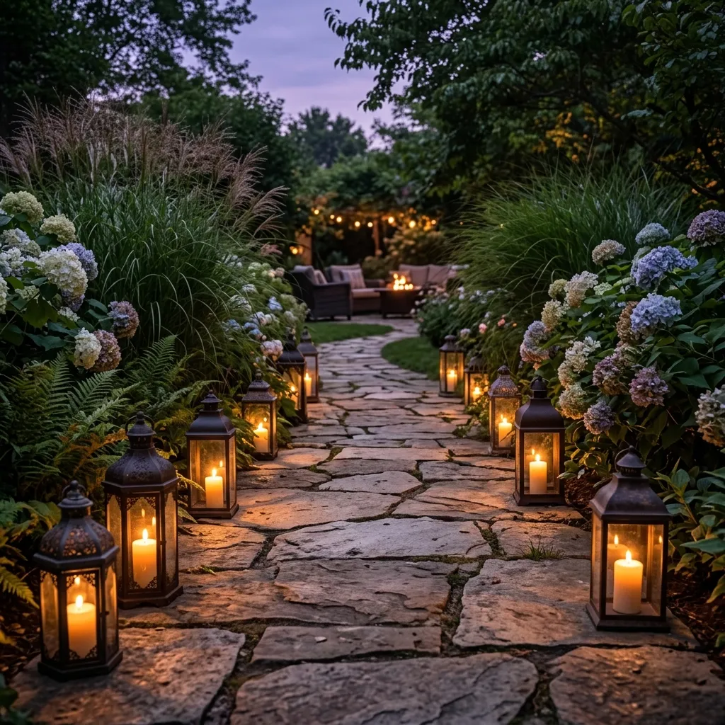 Outdoor Living Space Ideas: 30 Spots Made for Gathering 26 Lantern Lit Pathway