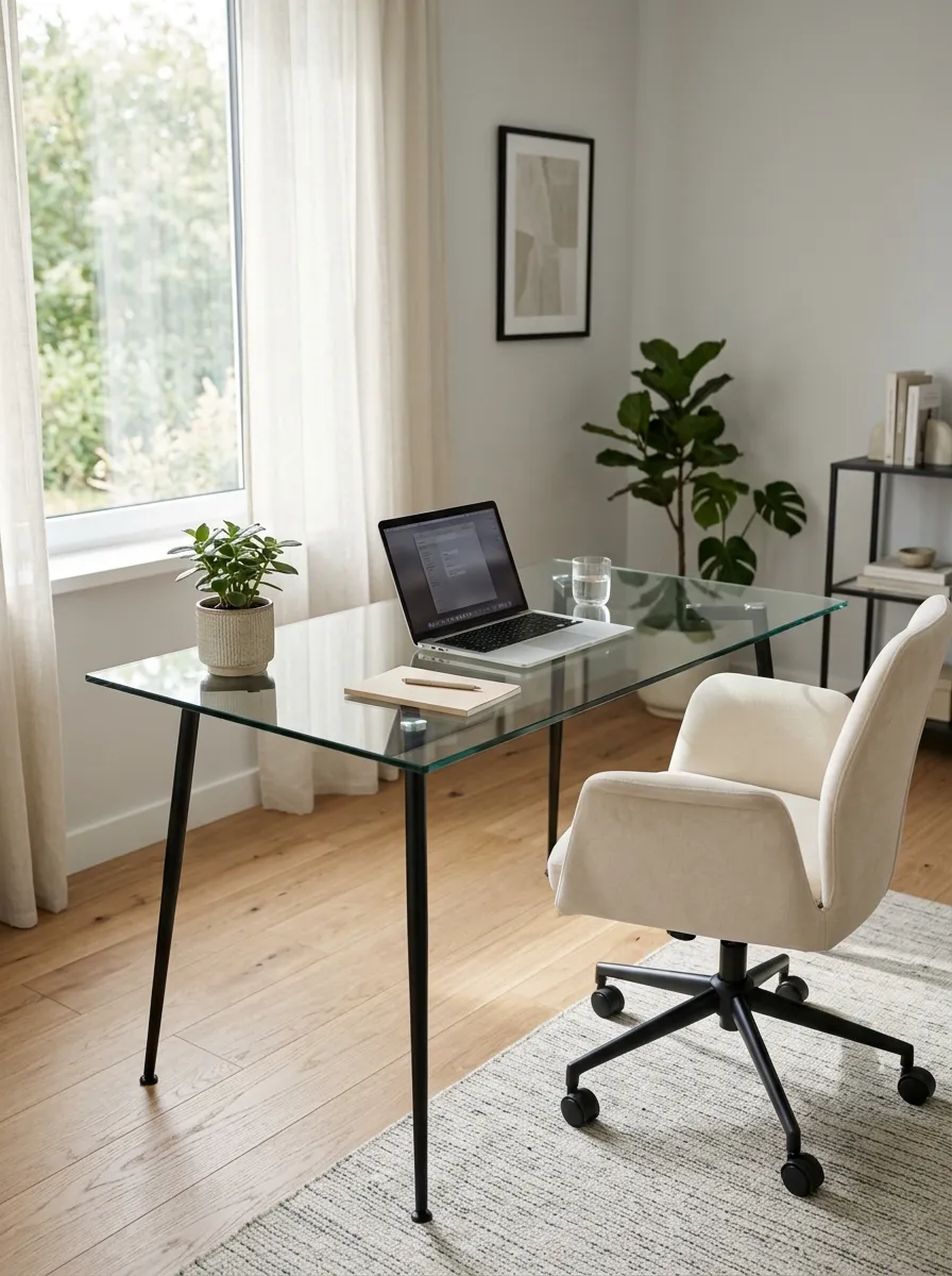 Glass Desk Workspace