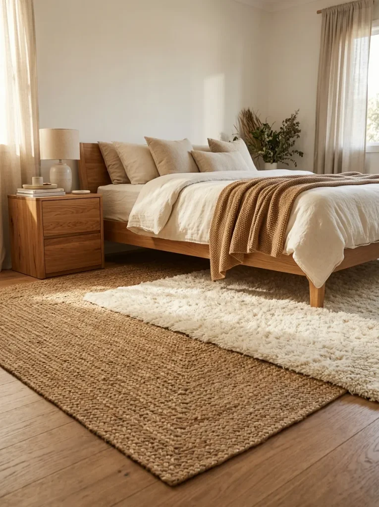 Layered Bedroom Rugs