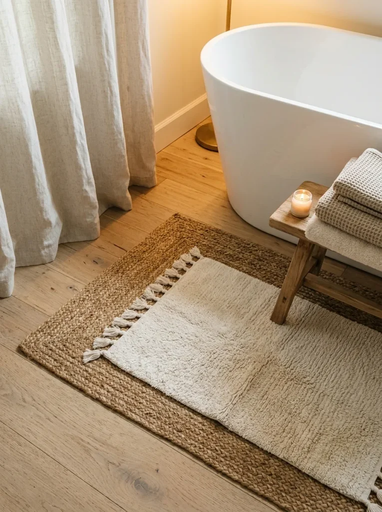 26 Timeless Bathroom Design Ideas Your Guests Will Envy 24 Cozy Bath Rug Layers
