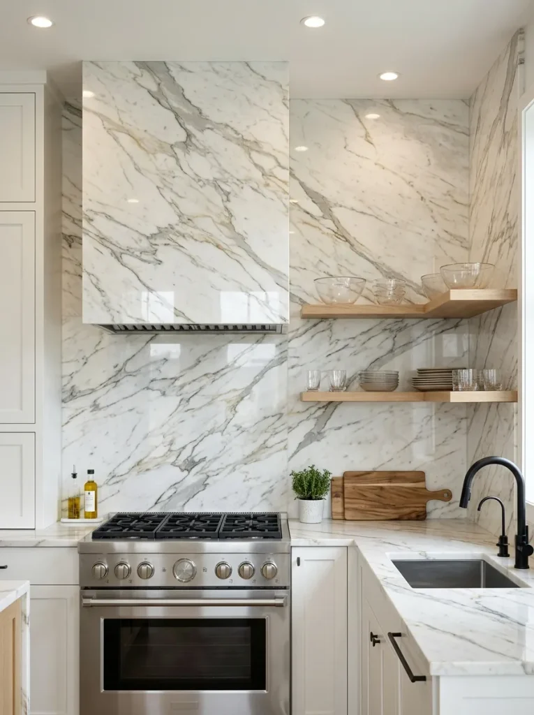 Marble Slab Backsplash