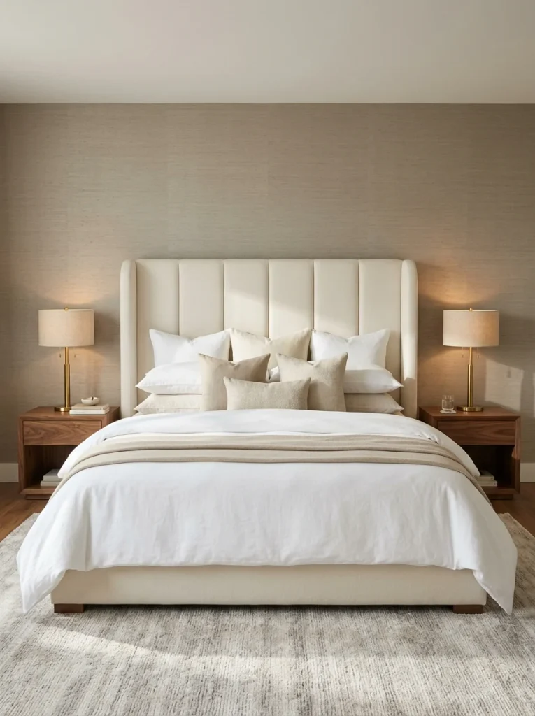 26 Master Bedroom Ideas for a Resort-Style Sanctuary 6 Upholstered Statement Headboard