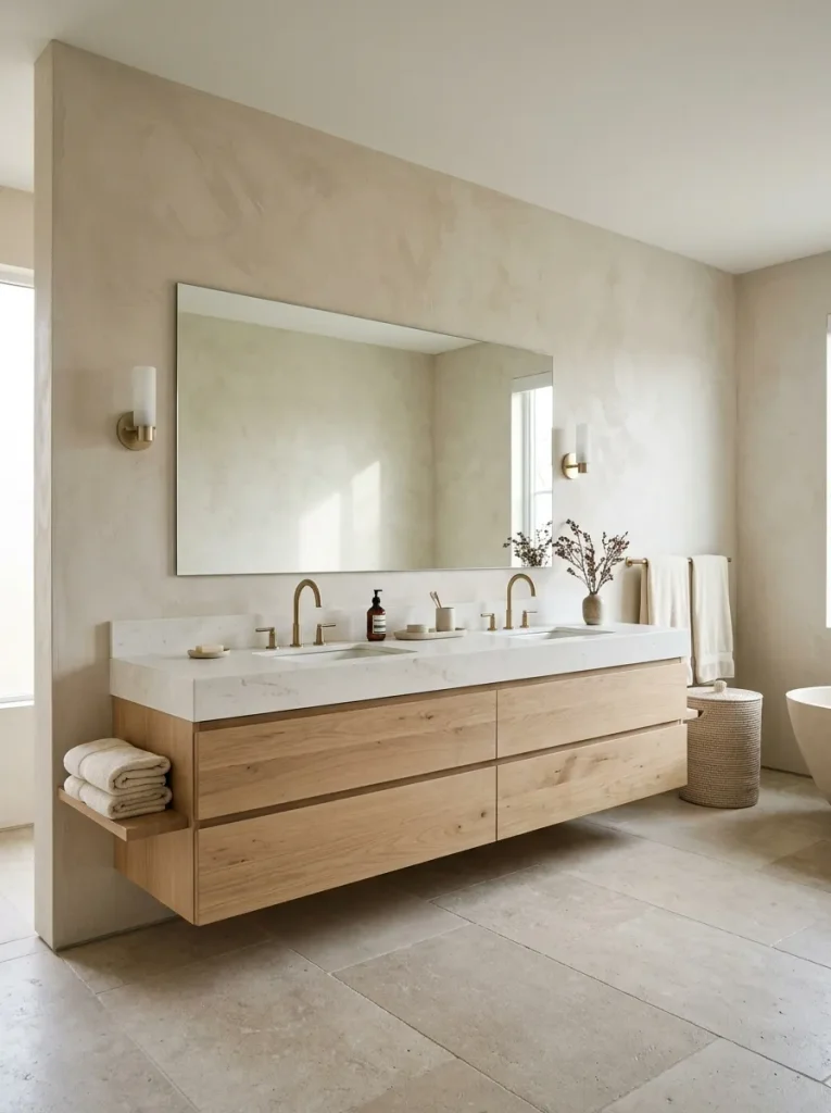 28 Bathroom Decor Ideas That Create a Spa-Worthy Escape 23 Textured Accent Wall