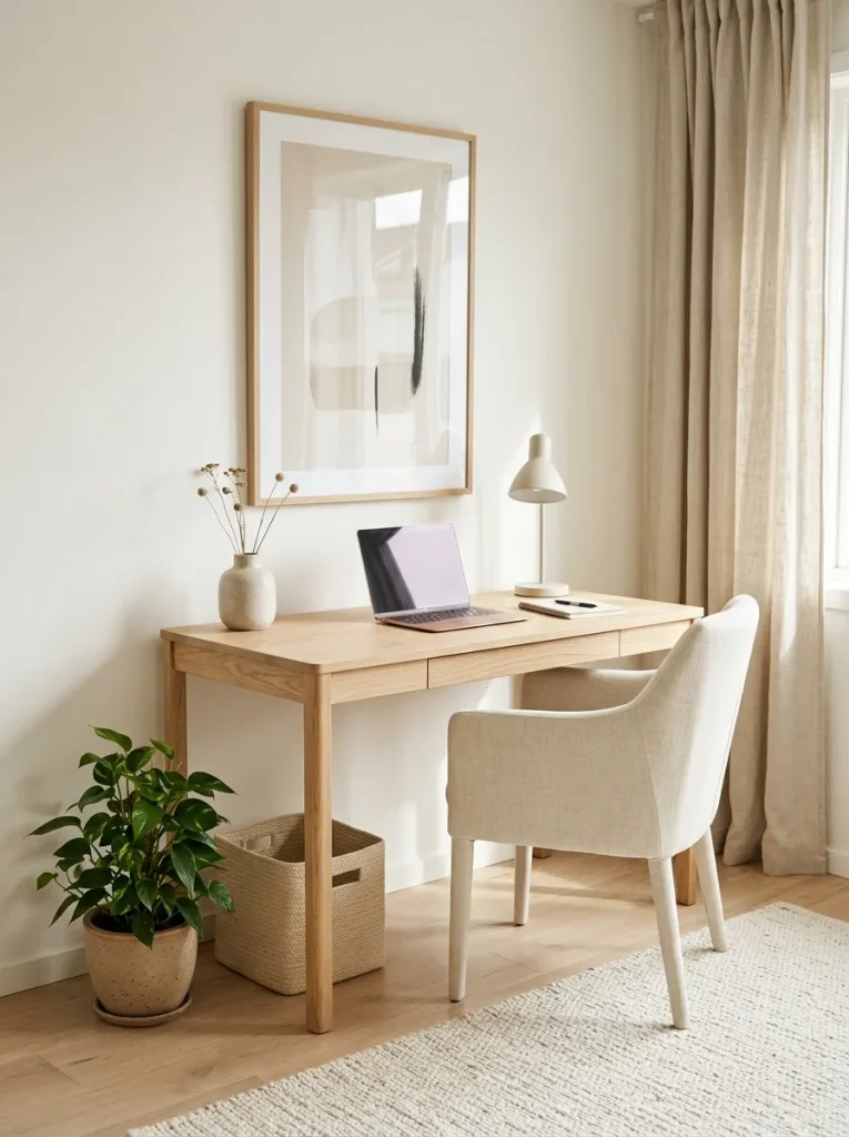 Minimalist Office with Natural Textures