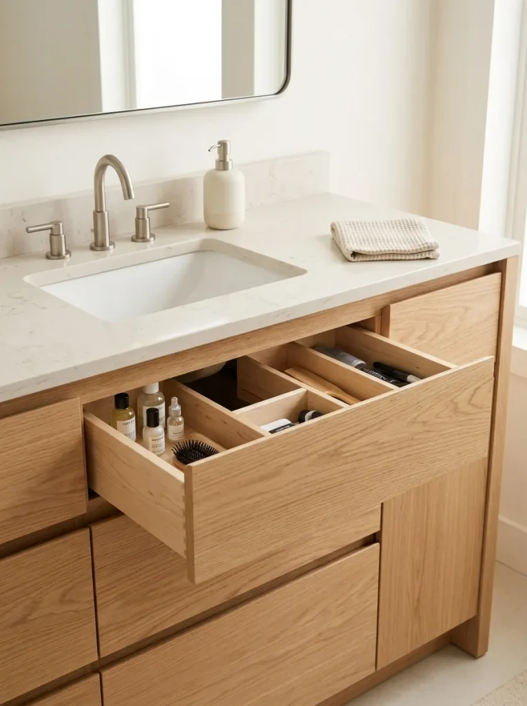 28 Bathroom Decor Ideas That Create a Spa-Worthy Escape 19 Hidden Vanity Storage