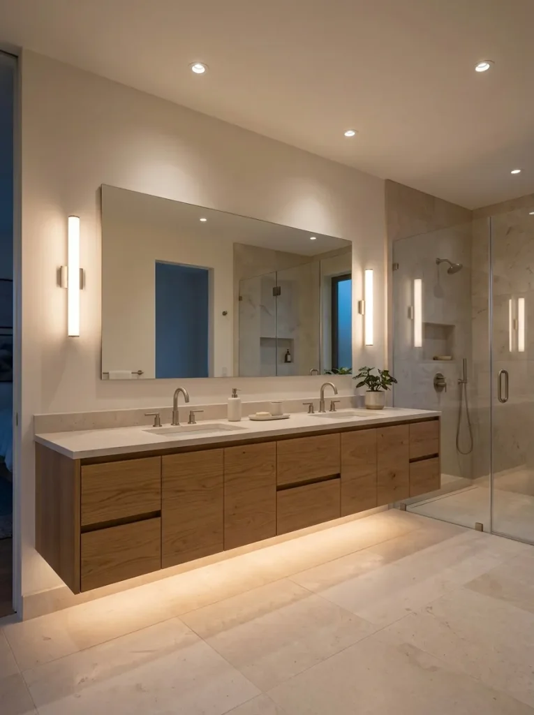 Layered Bathroom Lighting