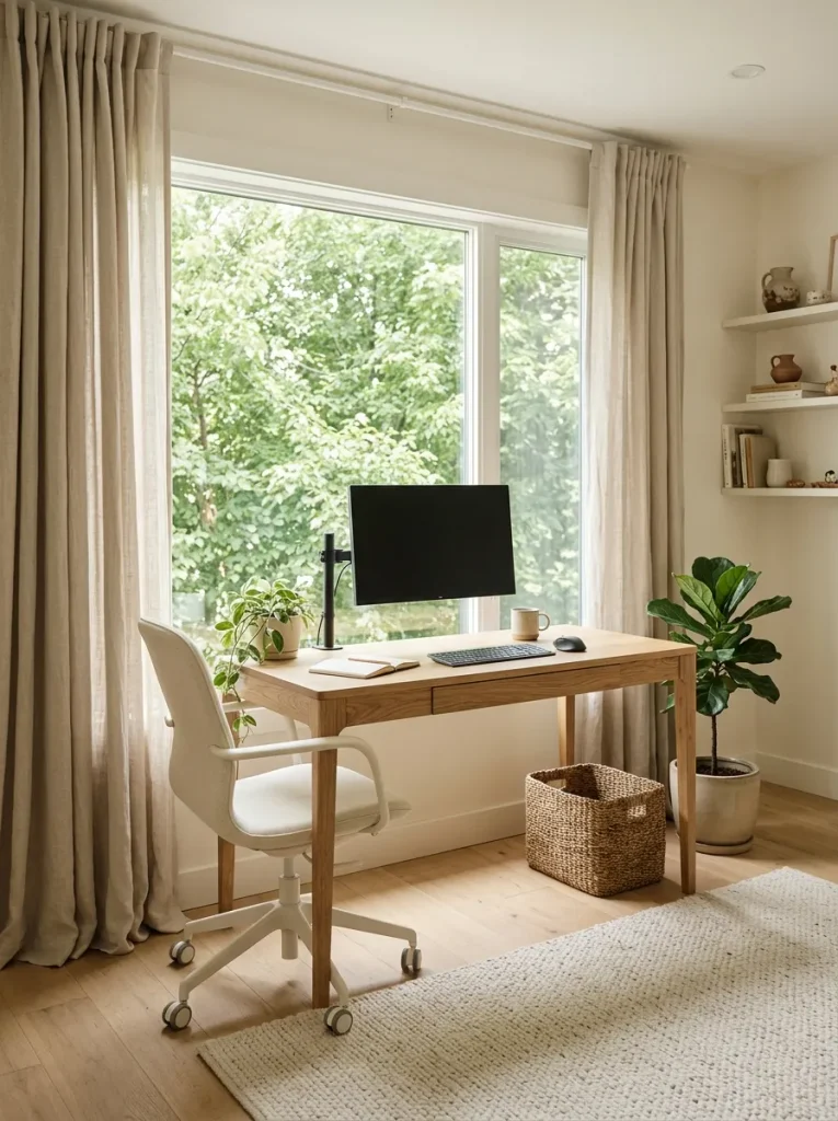 Modern Office with a Cozy Rug