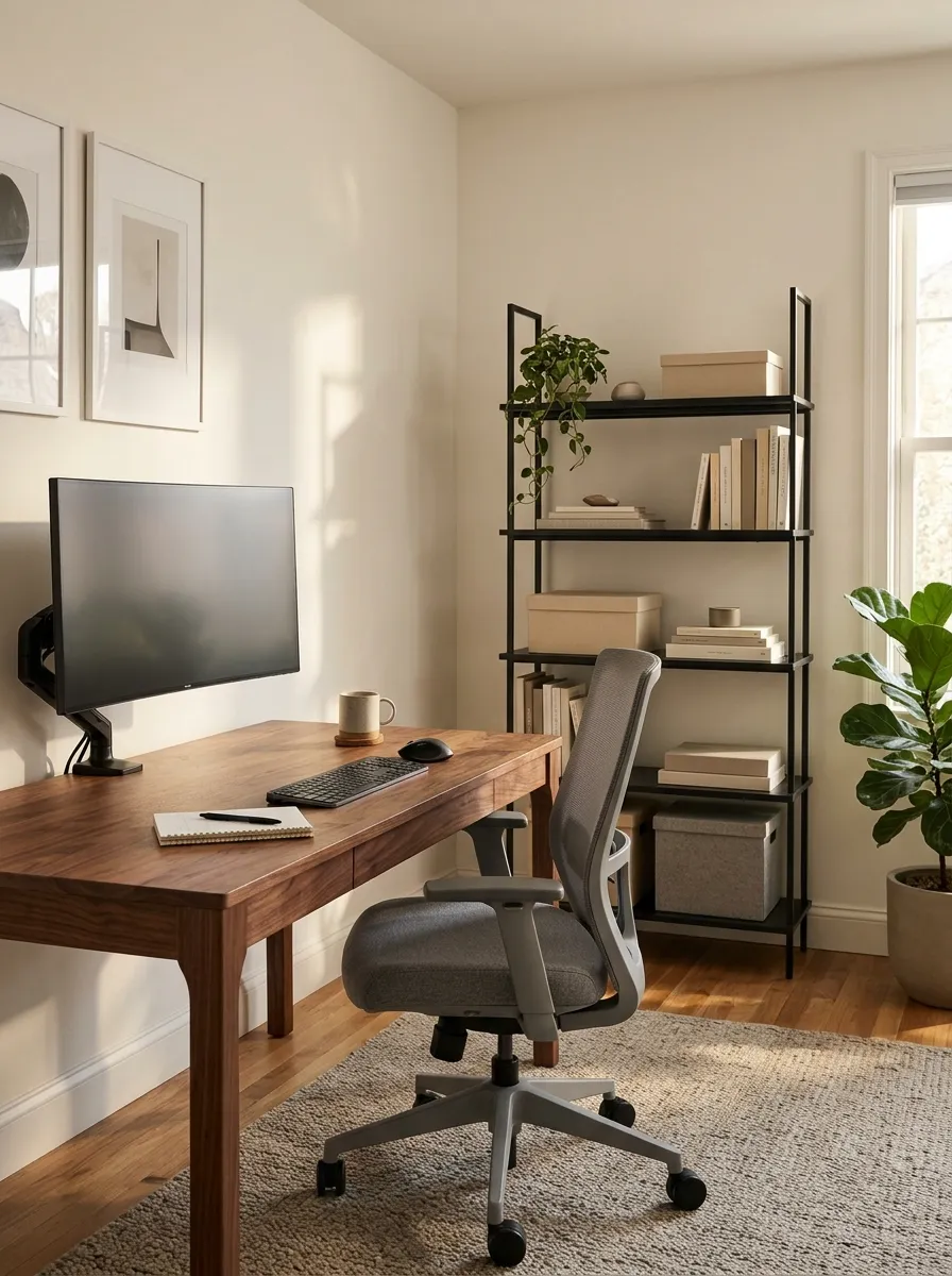 Modern Office with Shelving