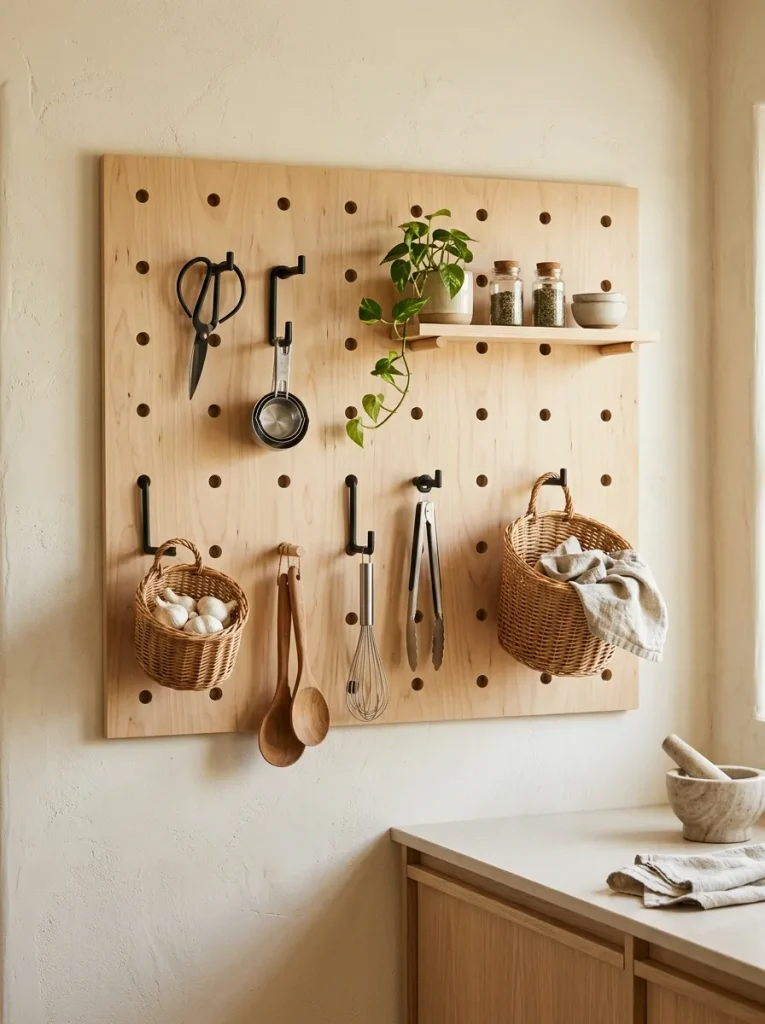 Pegboard Kitchen Storage