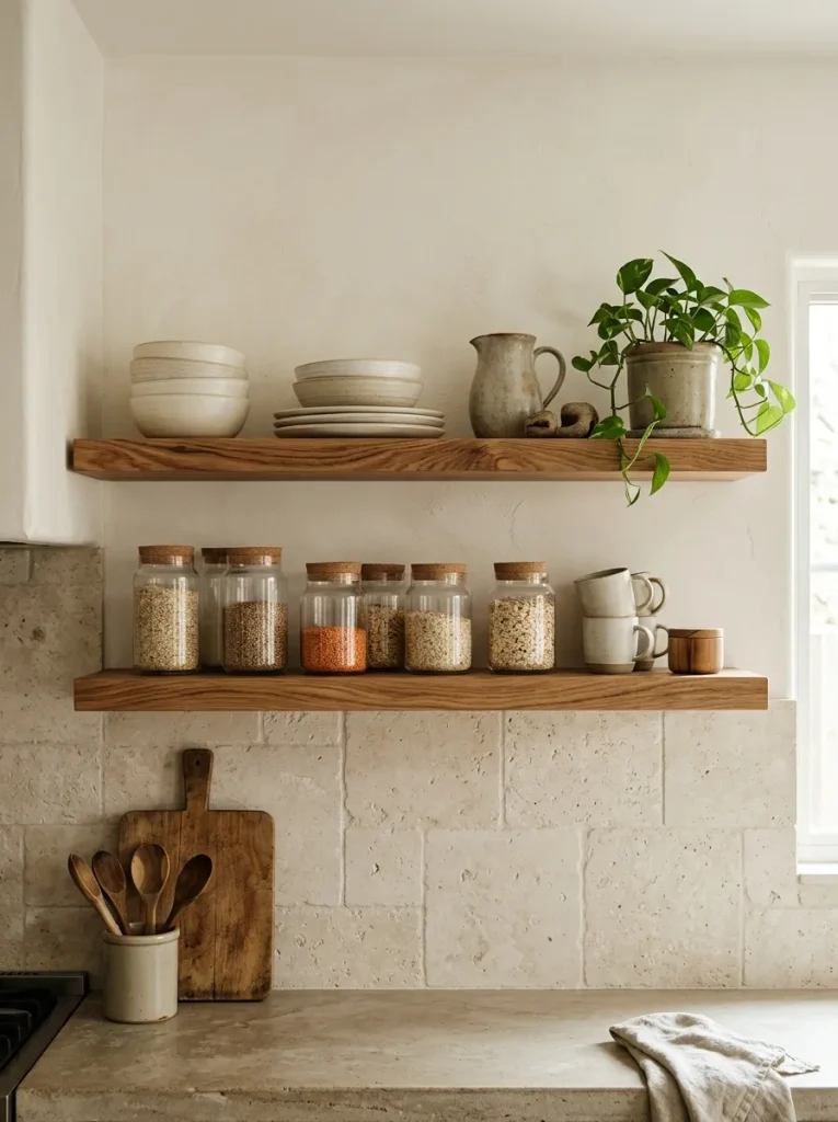 31 Kitchen Ideas That Will Make You Fall in Love Again 5 Open Wooden Shelving
