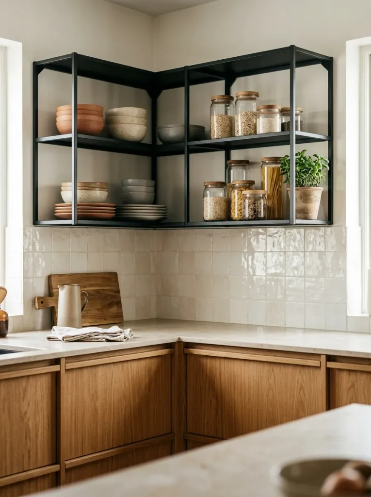 Modern Kitchen Ideas: 31 Bold Designs Without the Cold 26 Modern Open Shelving