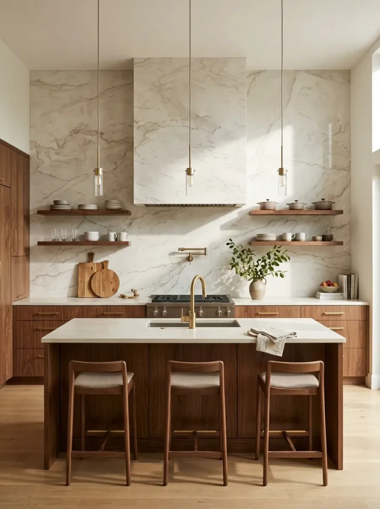 Modern Kitchen Ideas: 31 Bold Designs Without the Cold 28 Statement Stone Backsplash