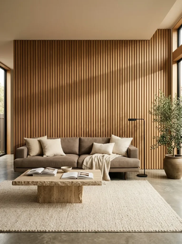 Vertical Wooden Slat Wall
