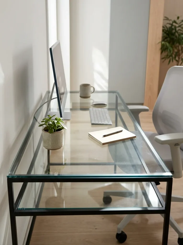 Glass Top Office Desk