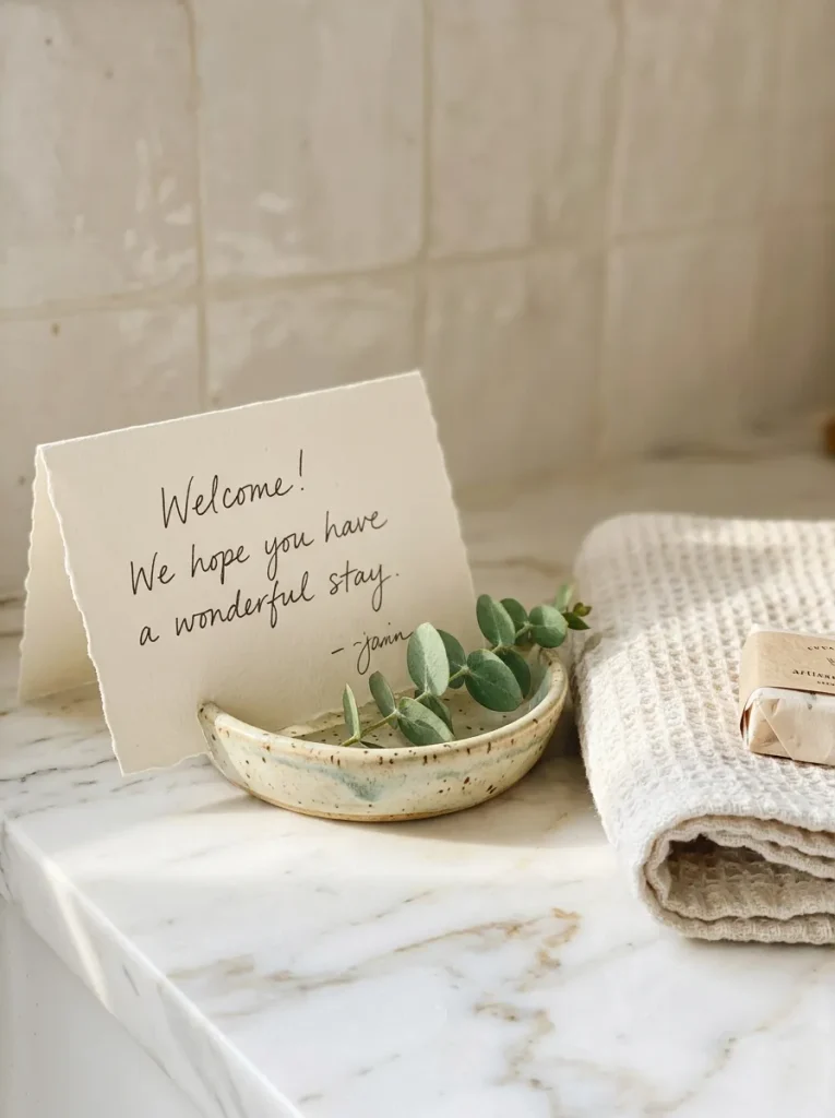 27 Guest Bathroom Ideas That Leave Visitors Pampered 25 Welcome Note Card