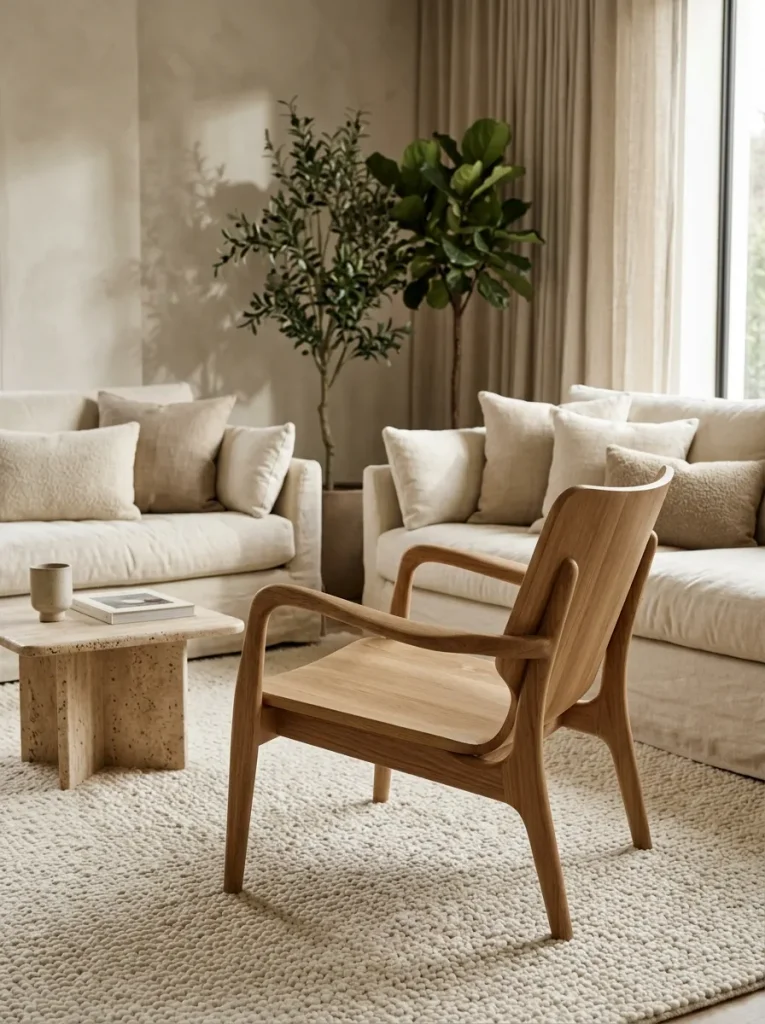 Sculptural Wooden Chair