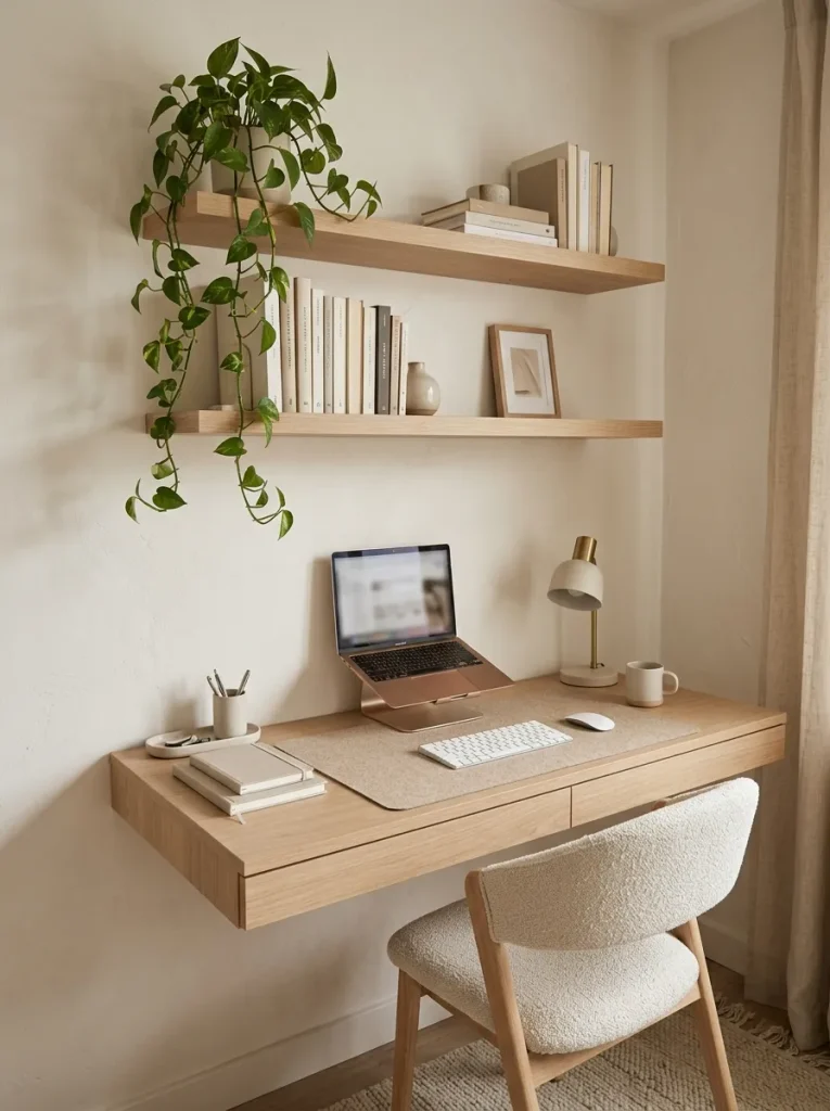 Floating Shelf Desk Combo