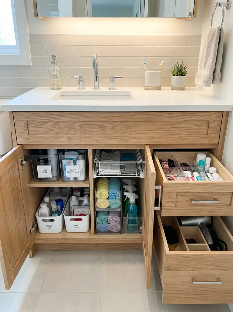 Bathroom Ideas: 30 Gorgeous Looks to Save for Later 29 Under-Sink Organization