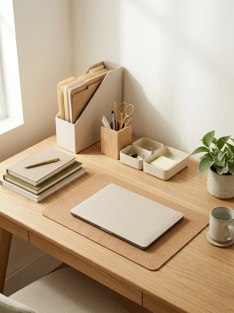 26 Motivating Home Office Decor Ideas to Boost Focus 18 Coordinated Desk Organizers